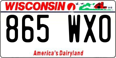 WI license plate 865WXO