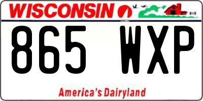 WI license plate 865WXP