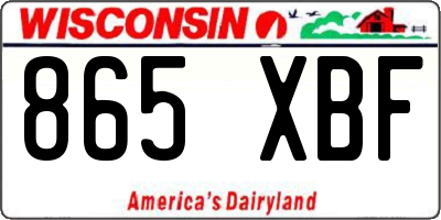 WI license plate 865XBF
