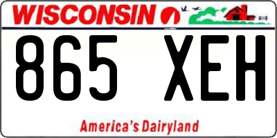 WI license plate 865XEH