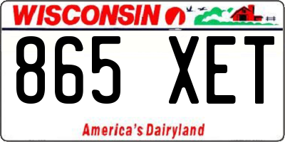 WI license plate 865XET