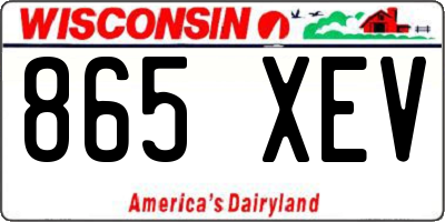 WI license plate 865XEV