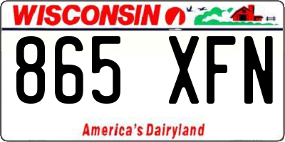 WI license plate 865XFN
