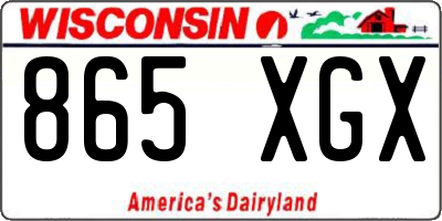 WI license plate 865XGX