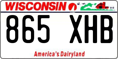 WI license plate 865XHB