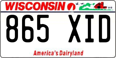 WI license plate 865XID