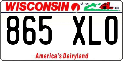 WI license plate 865XLO