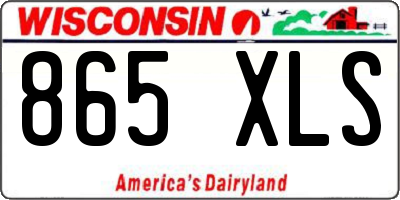 WI license plate 865XLS