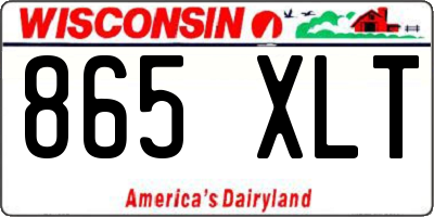 WI license plate 865XLT
