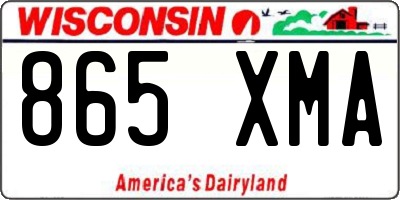 WI license plate 865XMA