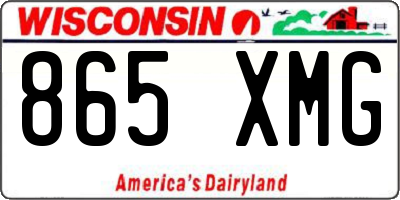 WI license plate 865XMG