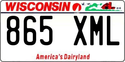 WI license plate 865XML