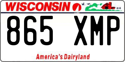 WI license plate 865XMP