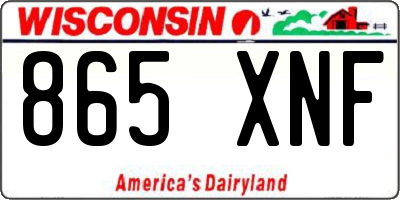 WI license plate 865XNF