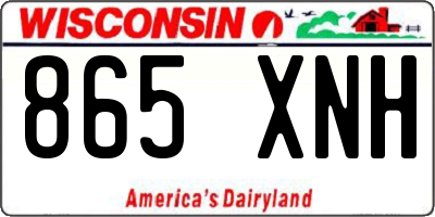 WI license plate 865XNH