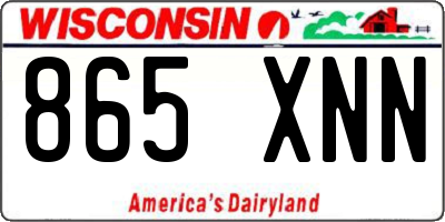 WI license plate 865XNN