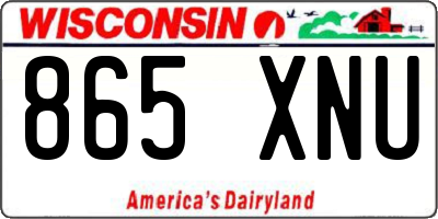 WI license plate 865XNU