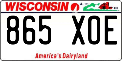 WI license plate 865XOE