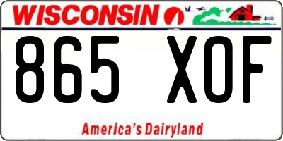WI license plate 865XOF
