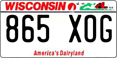 WI license plate 865XOG