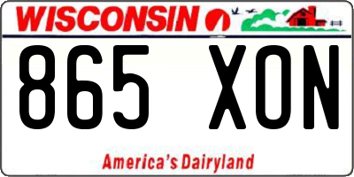 WI license plate 865XON