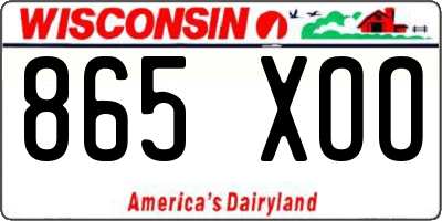 WI license plate 865XOO