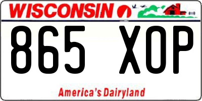 WI license plate 865XOP