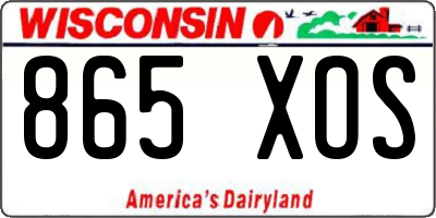 WI license plate 865XOS