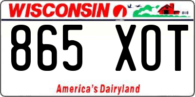 WI license plate 865XOT