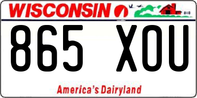 WI license plate 865XOU