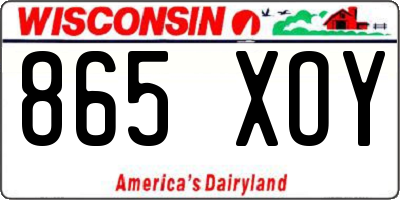 WI license plate 865XOY