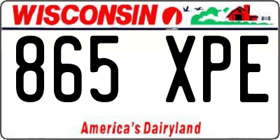 WI license plate 865XPE