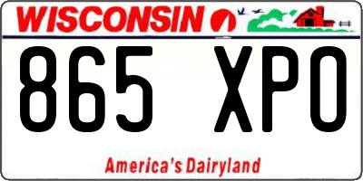 WI license plate 865XPO