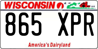 WI license plate 865XPR