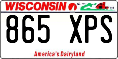 WI license plate 865XPS