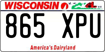 WI license plate 865XPU