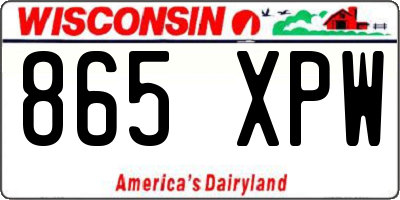 WI license plate 865XPW