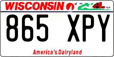 WI license plate 865XPY