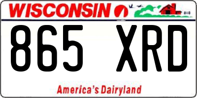 WI license plate 865XRD