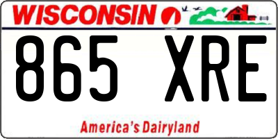 WI license plate 865XRE