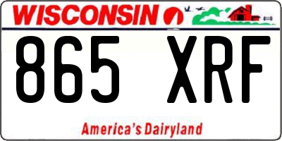 WI license plate 865XRF