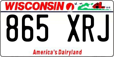 WI license plate 865XRJ