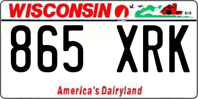 WI license plate 865XRK