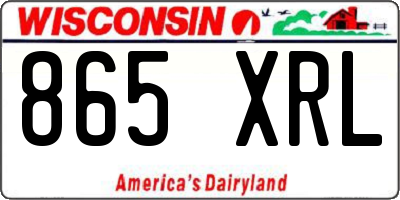 WI license plate 865XRL