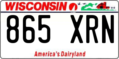 WI license plate 865XRN