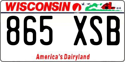 WI license plate 865XSB