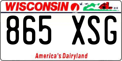 WI license plate 865XSG