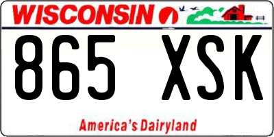 WI license plate 865XSK