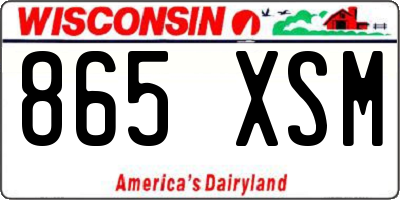 WI license plate 865XSM