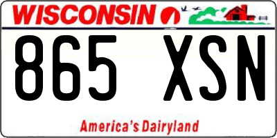 WI license plate 865XSN